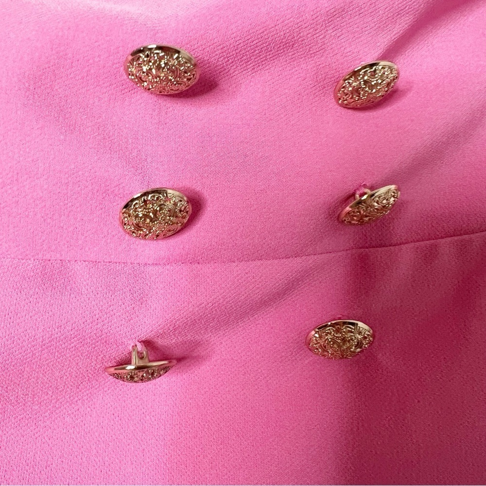 Meshki Pink Double Breasted Sailor Mini Dress Size Medium - Picture 4 of 6